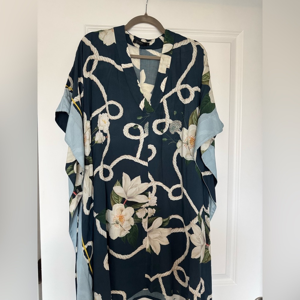 Floral Rope Print Kaftan Dress